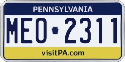 PA license plate MEO2311
