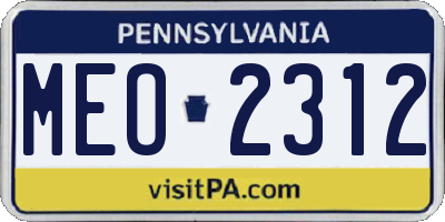 PA license plate MEO2312