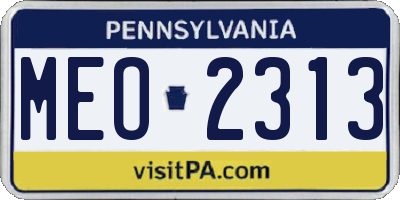 PA license plate MEO2313