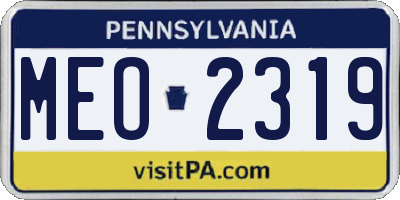 PA license plate MEO2319