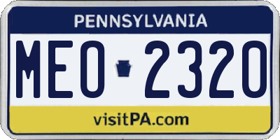 PA license plate MEO2320