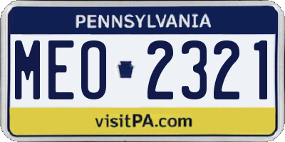 PA license plate MEO2321