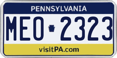 PA license plate MEO2323