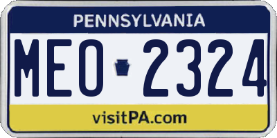 PA license plate MEO2324