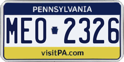 PA license plate MEO2326