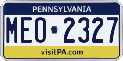 PA license plate MEO2327