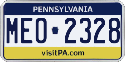 PA license plate MEO2328