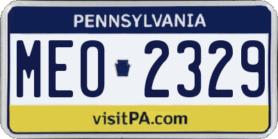 PA license plate MEO2329