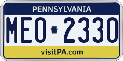 PA license plate MEO2330