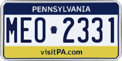 PA license plate MEO2331