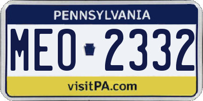 PA license plate MEO2332