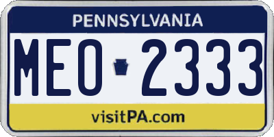 PA license plate MEO2333