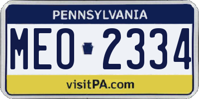 PA license plate MEO2334