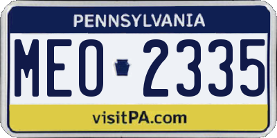 PA license plate MEO2335