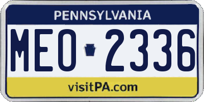 PA license plate MEO2336