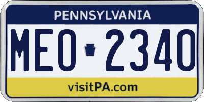 PA license plate MEO2340