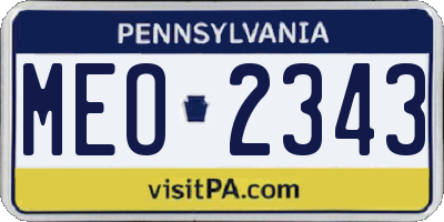 PA license plate MEO2343