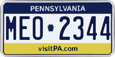 PA license plate MEO2344