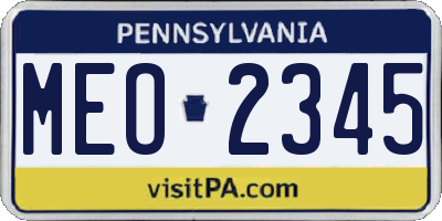 PA license plate MEO2345