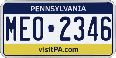 PA license plate MEO2346
