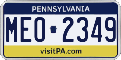 PA license plate MEO2349