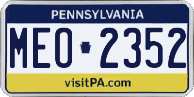 PA license plate MEO2352