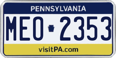 PA license plate MEO2353