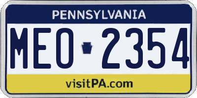 PA license plate MEO2354