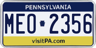 PA license plate MEO2356