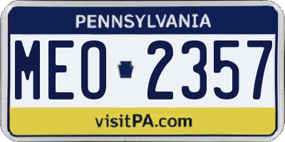 PA license plate MEO2357