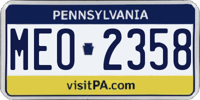 PA license plate MEO2358