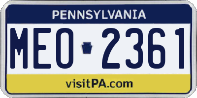 PA license plate MEO2361