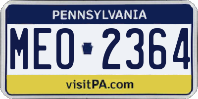 PA license plate MEO2364