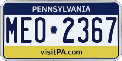 PA license plate MEO2367