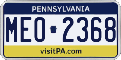 PA license plate MEO2368
