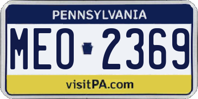 PA license plate MEO2369