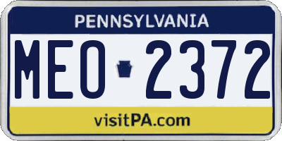 PA license plate MEO2372