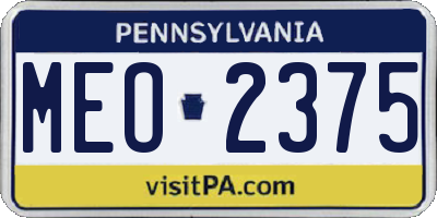 PA license plate MEO2375