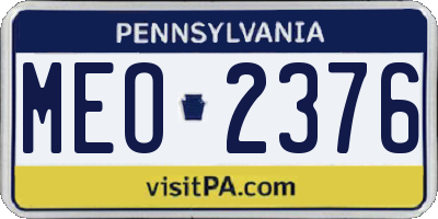 PA license plate MEO2376