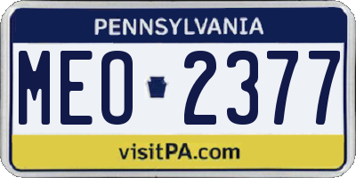 PA license plate MEO2377