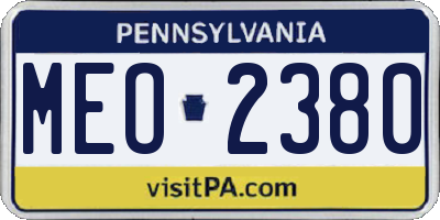 PA license plate MEO2380