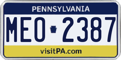 PA license plate MEO2387