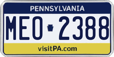 PA license plate MEO2388
