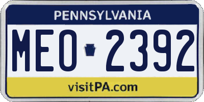 PA license plate MEO2392