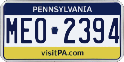 PA license plate MEO2394