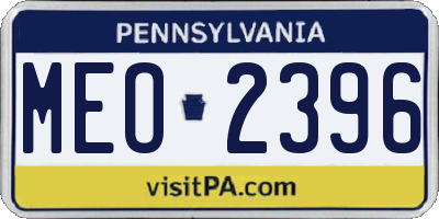 PA license plate MEO2396