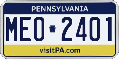 PA license plate MEO2401