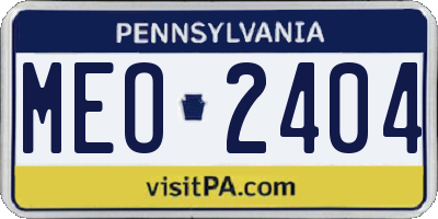 PA license plate MEO2404