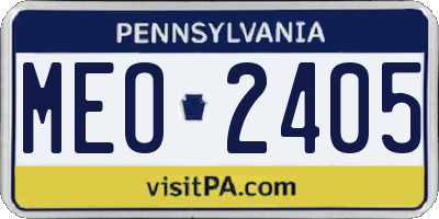 PA license plate MEO2405