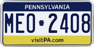 PA license plate MEO2408